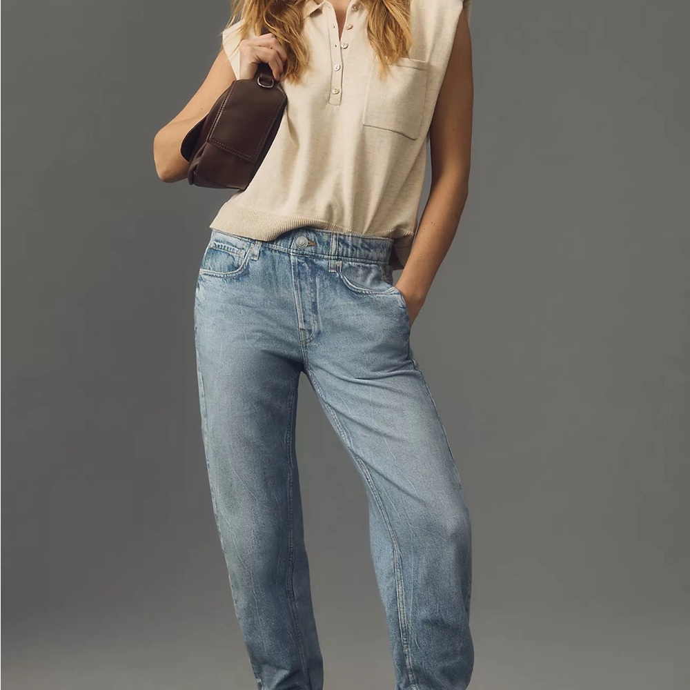 rag & bone Miramar Mid-Rise Denim-Knit Jogger Pants large